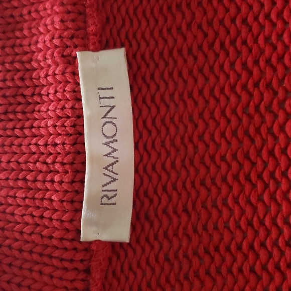 Rivamonti Sweater Jacket Size L Dark Red Button Front Collared Slip Pockets - Picture 3 of 7